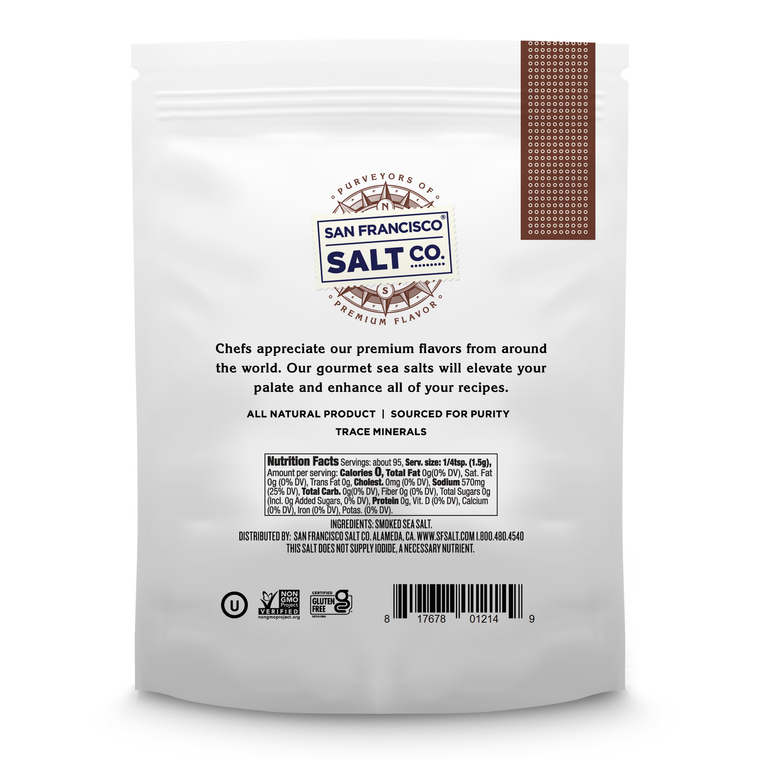 Alderwood Smoked Salt 5oz Bag - Fine Grain - San Francisco Salt Company