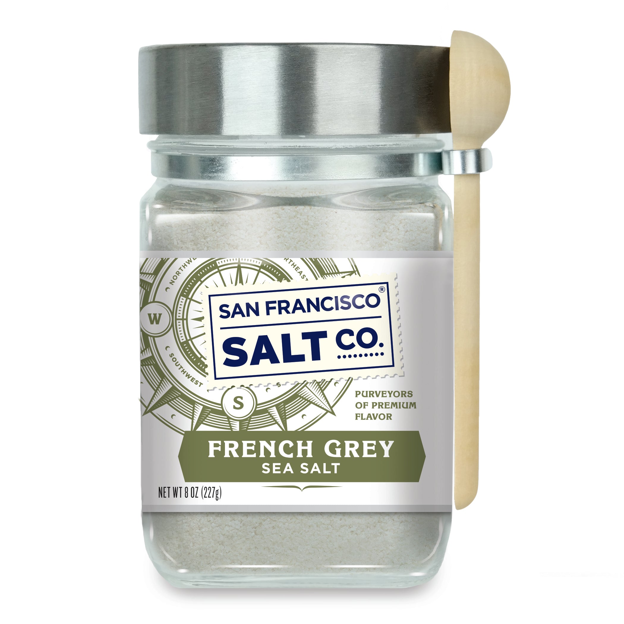 French Grey Sea Salt 8 oz. Chef's Jar - San Francisco Salt Company