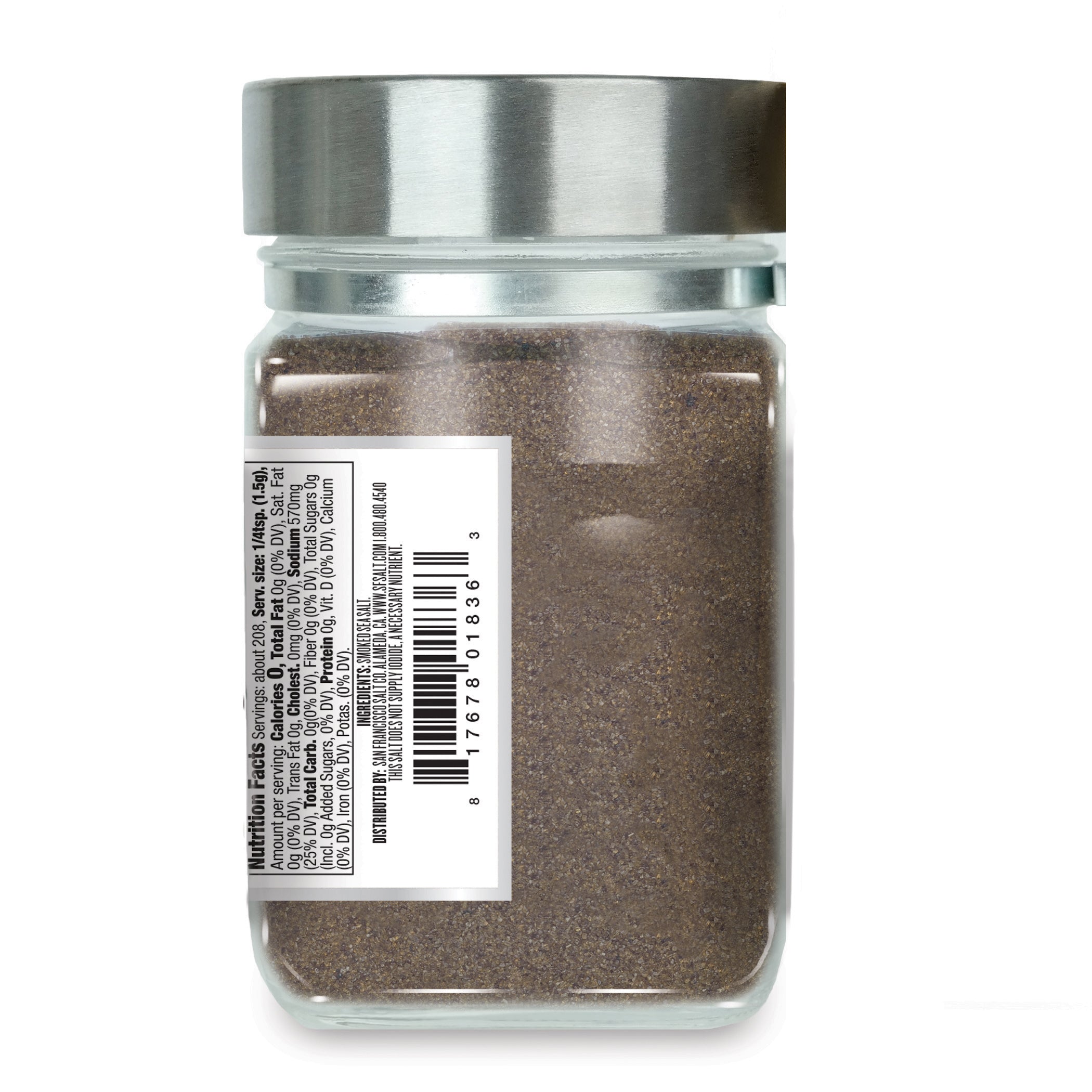 Alderwood Smoked Sea Salt - 11 oz. Glass Chef's Jar by San Francisco Salt Company