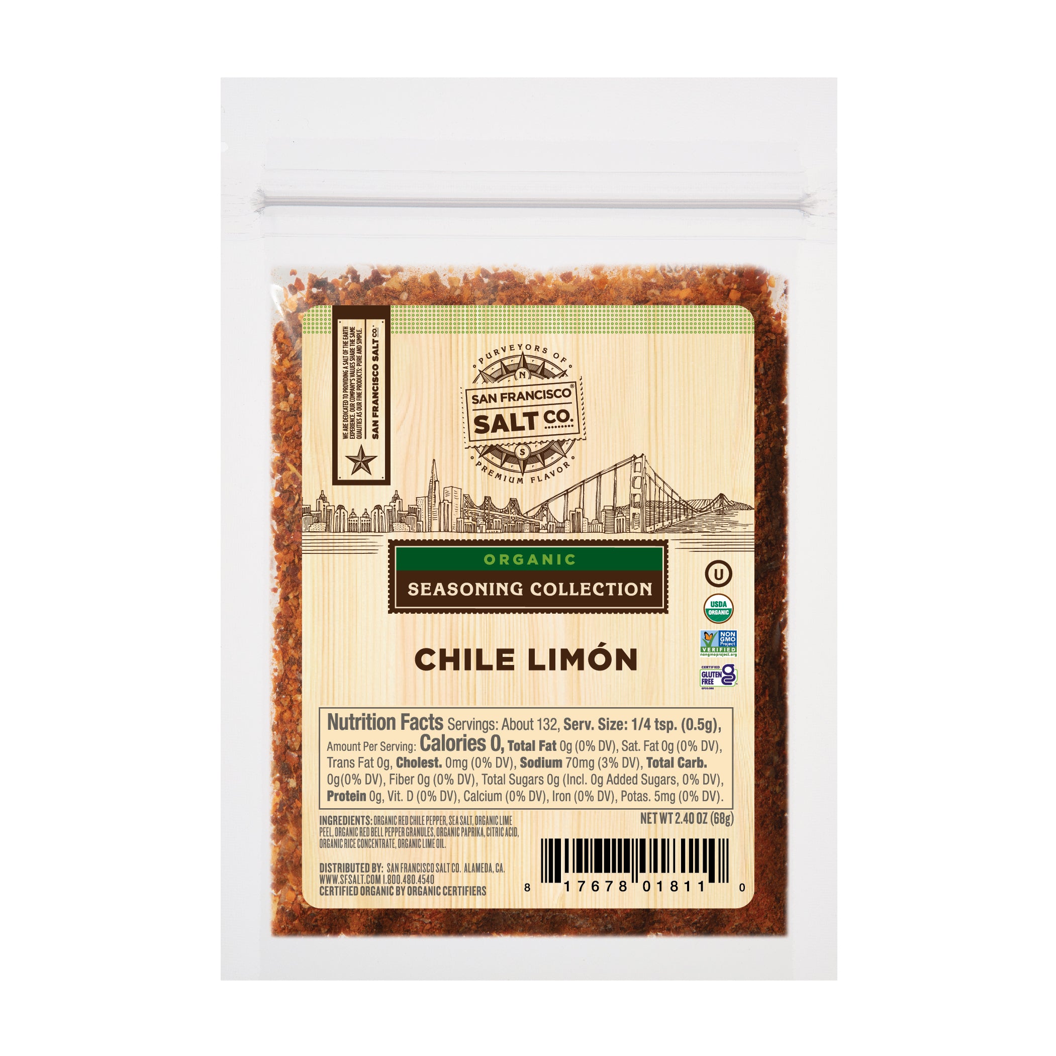Organic Chile Limon 2.4 oz Pouch by San Francisco Salt Company