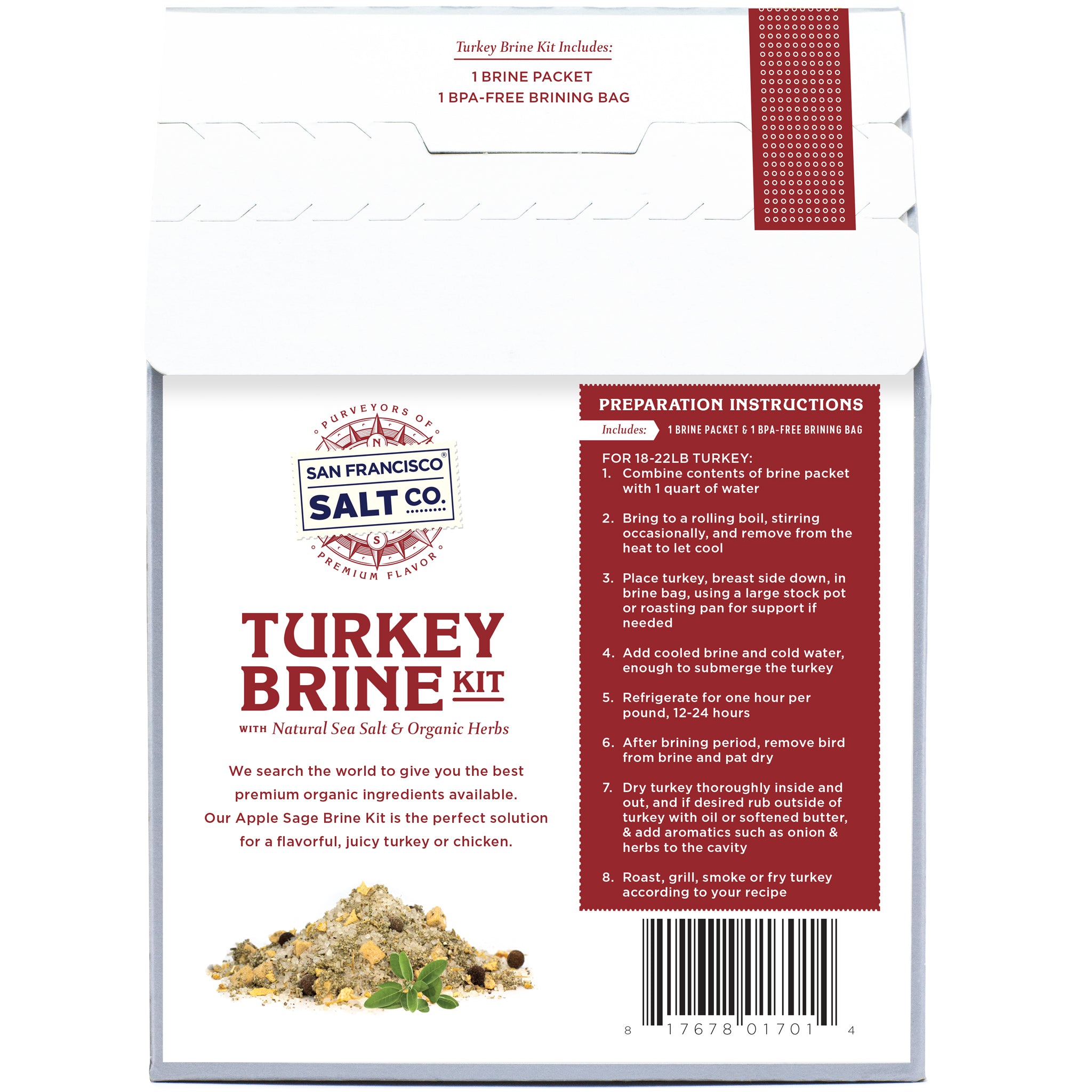 San Francisco Salt Co. Apple Sage Turkey Brine Kit - 16 oz