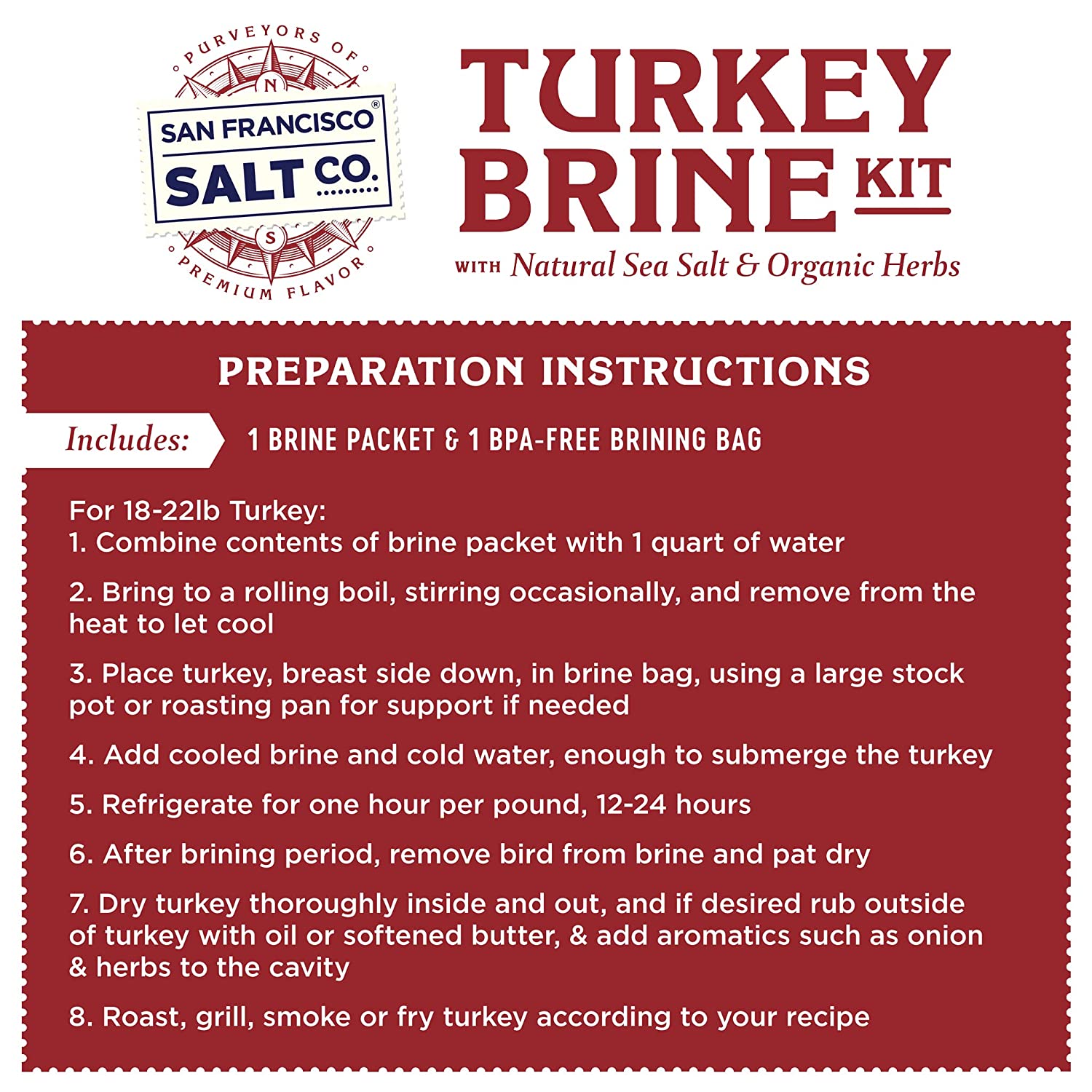 Organic Turkey Brining Kit - Apple Sage - San Francisco Salt Company