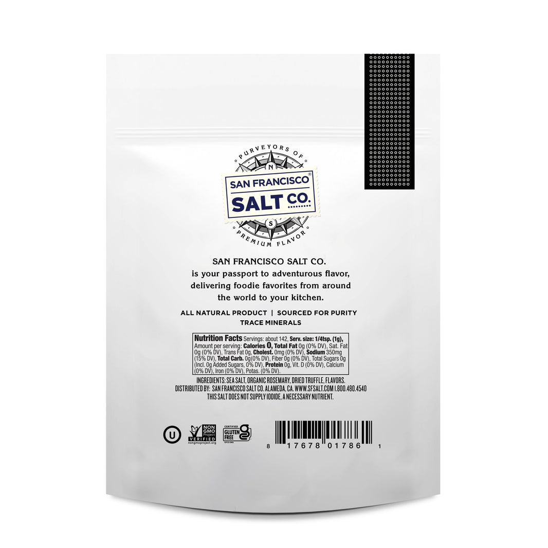 Black Truffle Sea Salt with Organic Rosemary - 5 oz Pouch