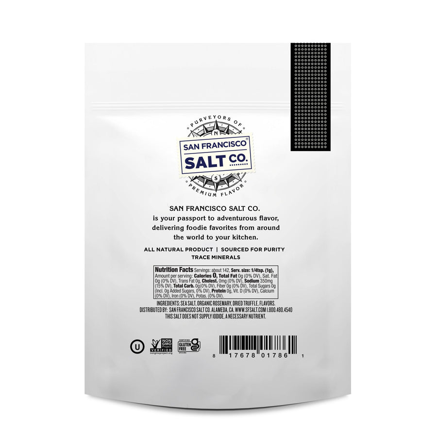 Black Truffle Sea Salt with Organic Rosemary - 5 oz Pouch